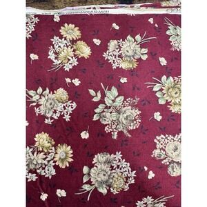 Classic Cottons 2002 Burgundy Floral Daisy Botanical Cotton Fabric 100% Cotton